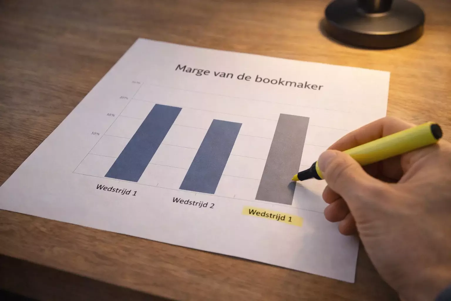 Eenvoudige grafiek die bookmaker marge toont