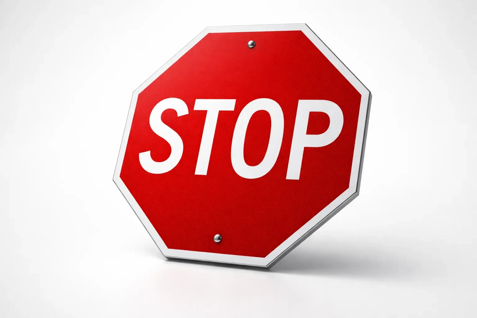 Waarschuwingsbord met stop symbool