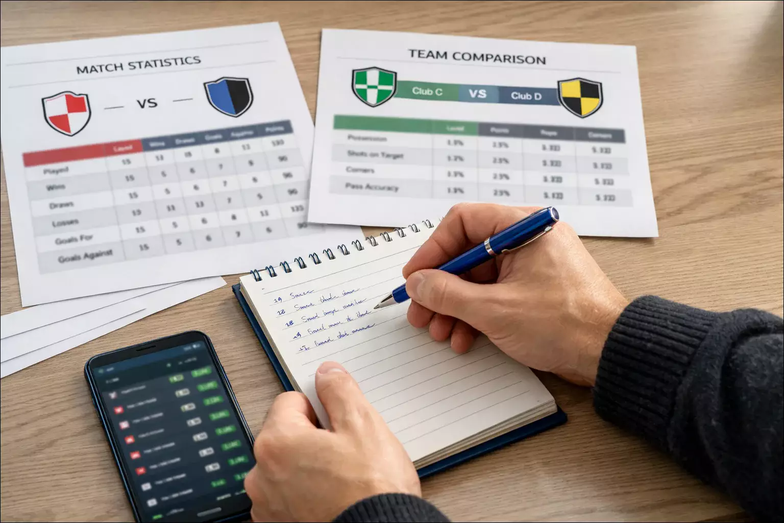 Wedder maakt aantekeningen bij voetbalstatistieken